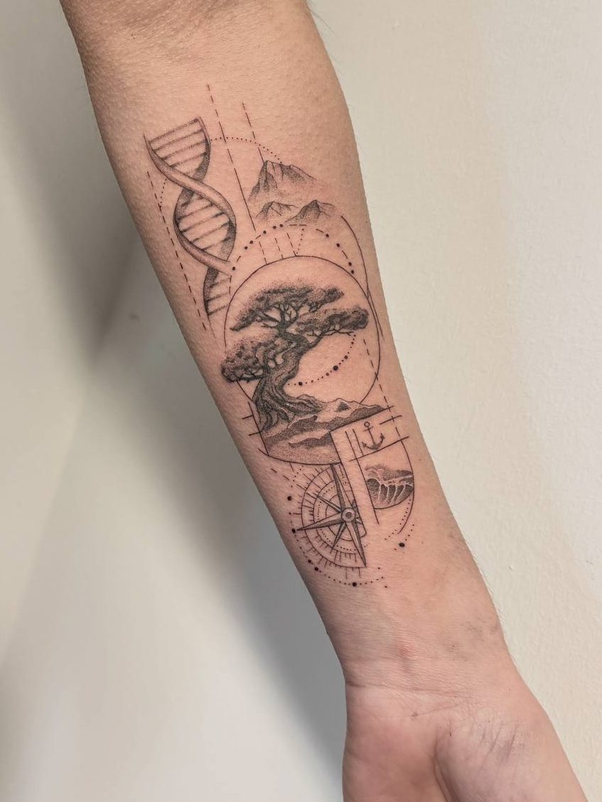 Ein detailliertes Tattoo aus Blumen und einem Mandala am Unterarm – Ink Shell Tattoo Neu-Ulm Ein detailliertes Tattoo aus Blumen und einem Mandala am Unterarm – Ink Shell Tattoo Neu-Ulm